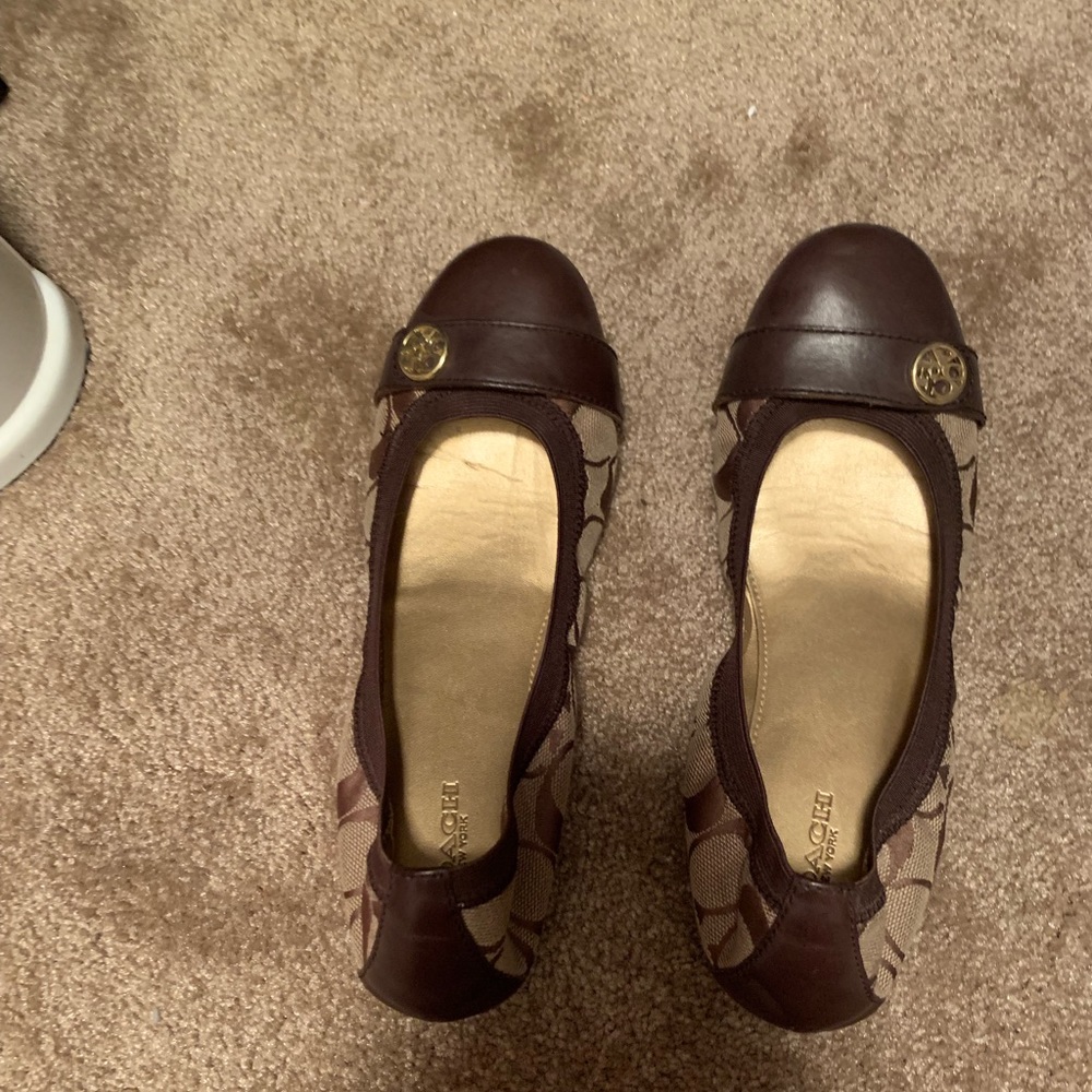 Brown coach flats size 7